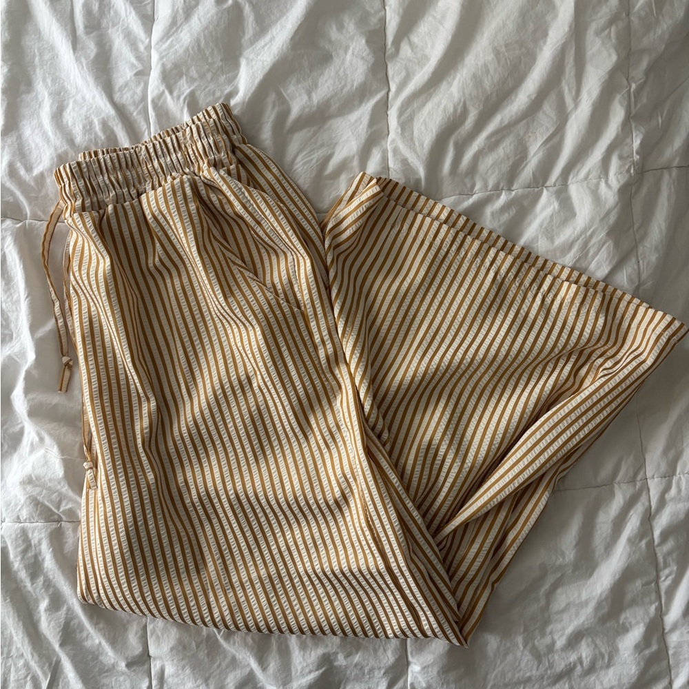 Striped Tan and White Pants